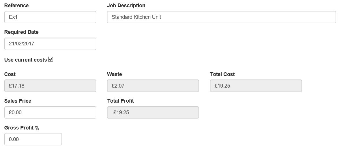 view the job costs